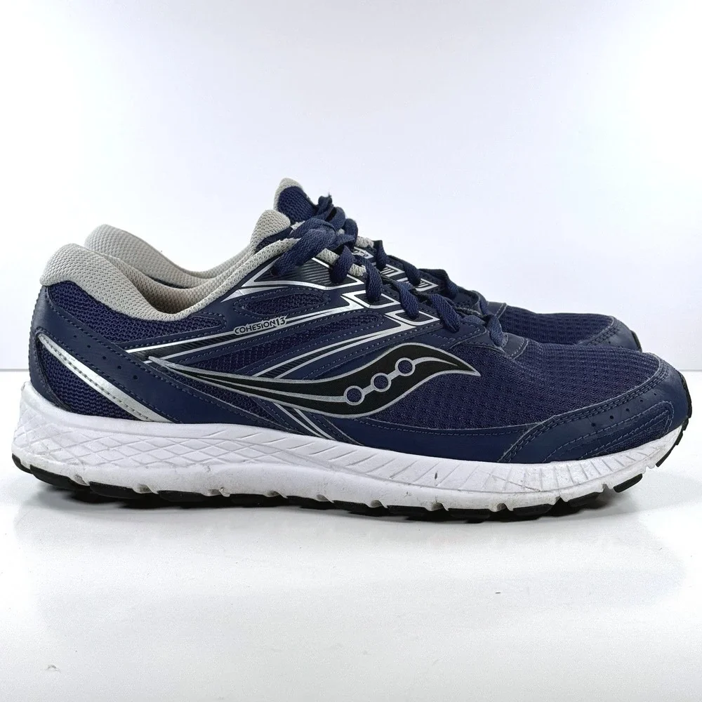 Saucony‎ Cohesion 13 Men's Running Shoes Navy Blue Silver S20559-22 Size 12